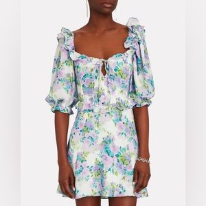 FOR LOVE & LEMONS Imogen Floral Puff Sleeve Mini Dress